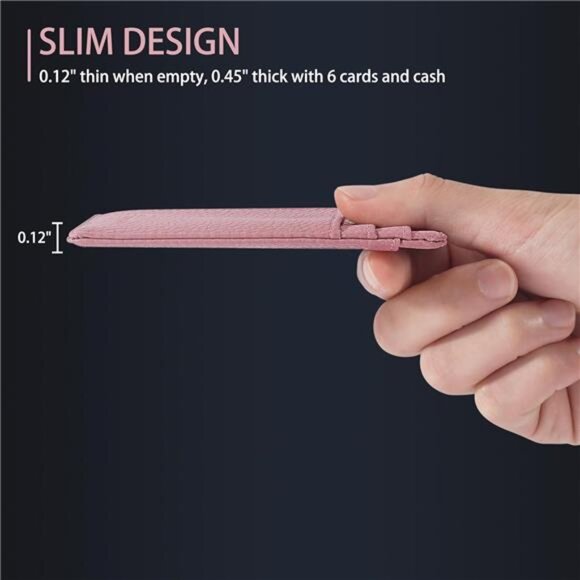 Slim Wallet Front Pocket Minimalist Leather RFID Blocking Medium Size - Picture 7 of 7